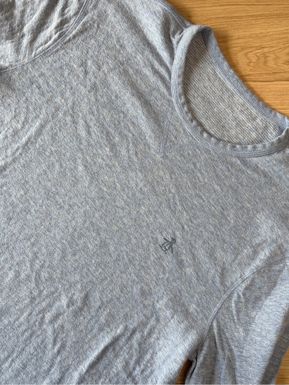 Original Penguin Men's Grey Heather Long Sleeve Top Medium Cotton Blend